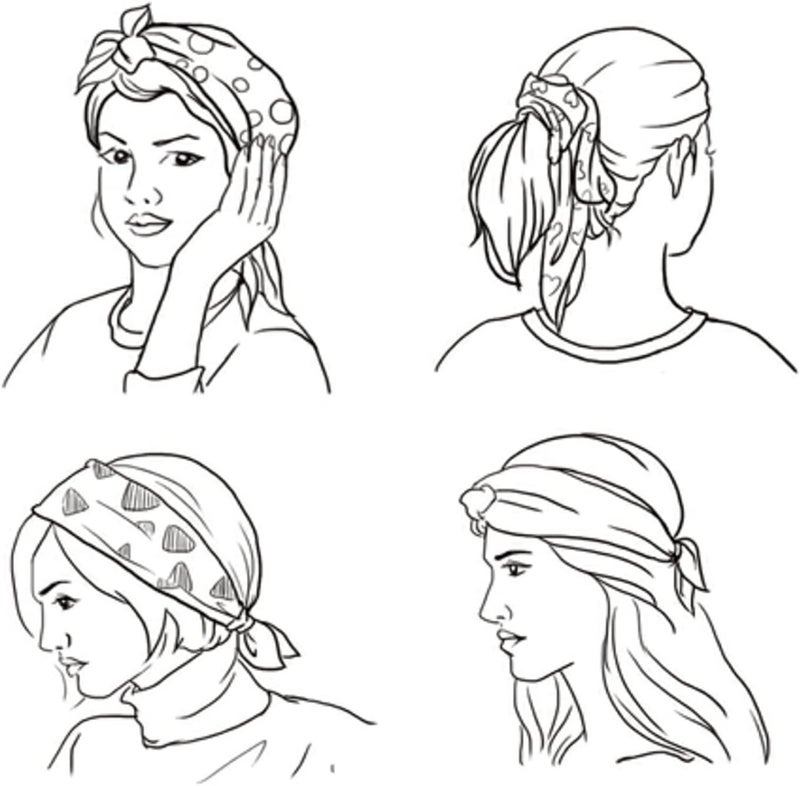 MUCEXQ Women's Fashion Silk Scarf,Square Satin Headscarf Novelty Neck Scarf Hair Wraps - Image 5